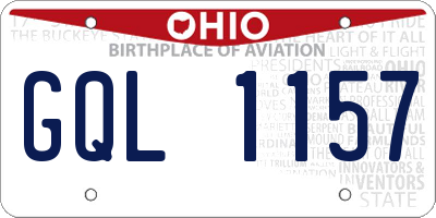 OH license plate GQL1157
