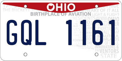 OH license plate GQL1161