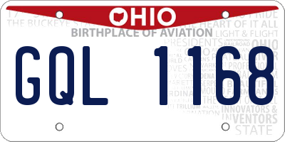 OH license plate GQL1168
