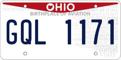 OH license plate GQL1171