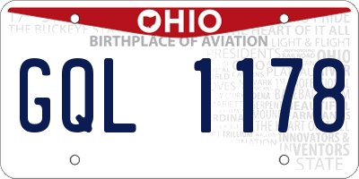 OH license plate GQL1178