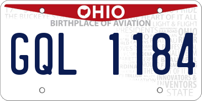OH license plate GQL1184