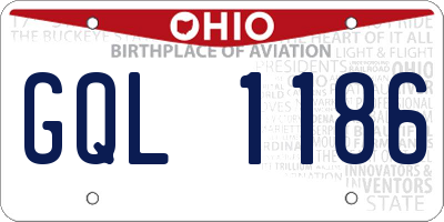 OH license plate GQL1186