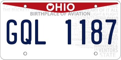 OH license plate GQL1187