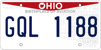 OH license plate GQL1188