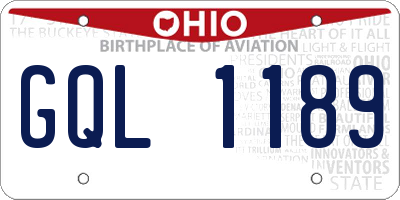 OH license plate GQL1189