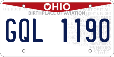 OH license plate GQL1190