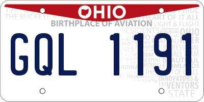 OH license plate GQL1191