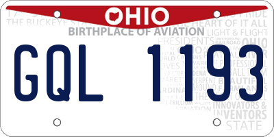 OH license plate GQL1193