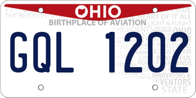 OH license plate GQL1202