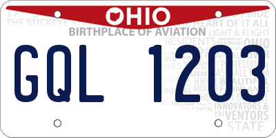 OH license plate GQL1203