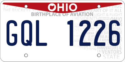 OH license plate GQL1226