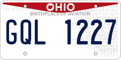 OH license plate GQL1227