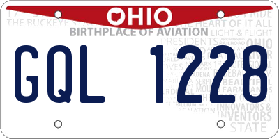 OH license plate GQL1228