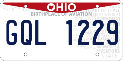OH license plate GQL1229