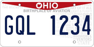 OH license plate GQL1234