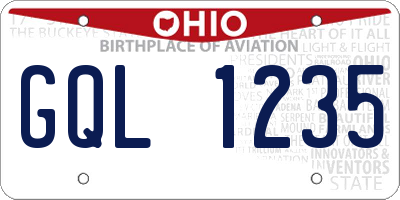 OH license plate GQL1235