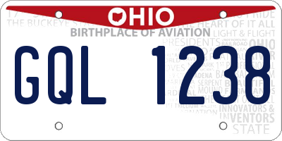 OH license plate GQL1238