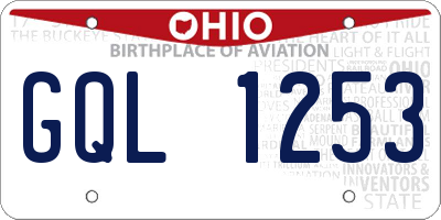 OH license plate GQL1253