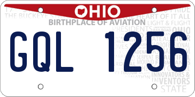 OH license plate GQL1256