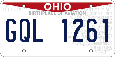 OH license plate GQL1261