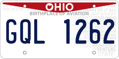 OH license plate GQL1262