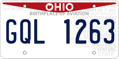 OH license plate GQL1263