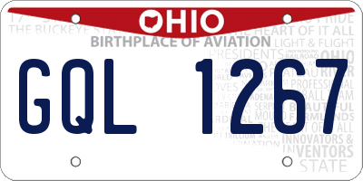 OH license plate GQL1267