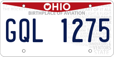 OH license plate GQL1275