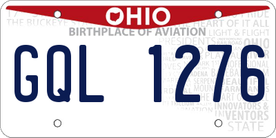 OH license plate GQL1276