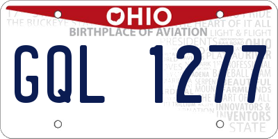 OH license plate GQL1277