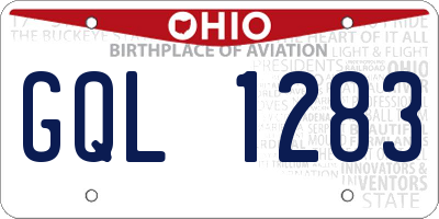 OH license plate GQL1283