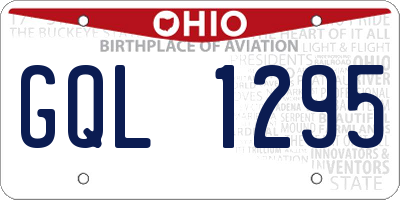 OH license plate GQL1295