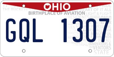OH license plate GQL1307