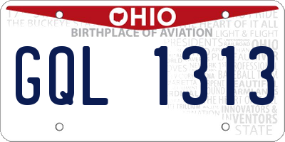 OH license plate GQL1313