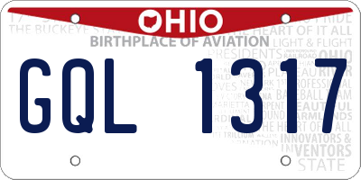 OH license plate GQL1317