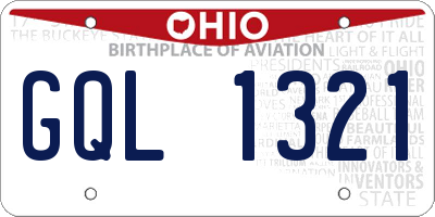 OH license plate GQL1321