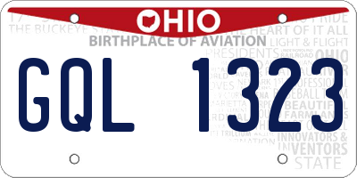 OH license plate GQL1323