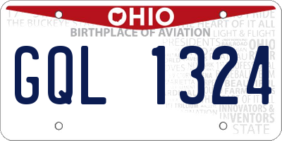 OH license plate GQL1324