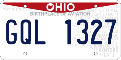 OH license plate GQL1327