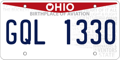 OH license plate GQL1330