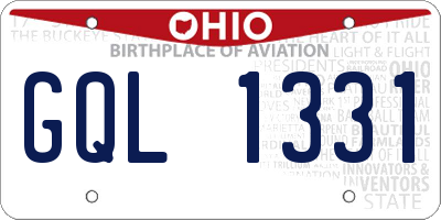 OH license plate GQL1331