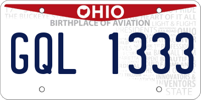 OH license plate GQL1333