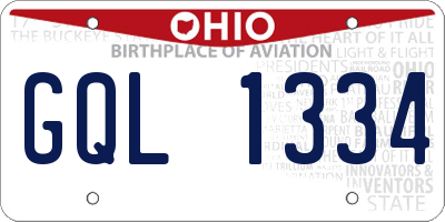 OH license plate GQL1334