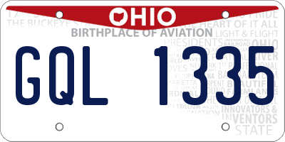 OH license plate GQL1335