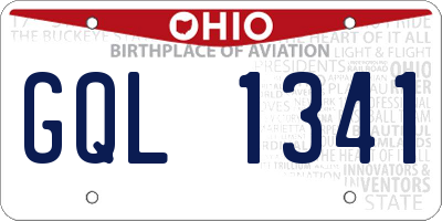 OH license plate GQL1341