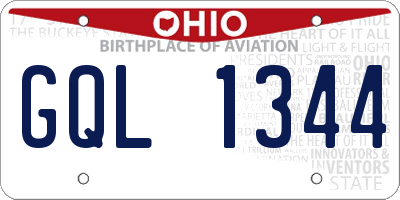 OH license plate GQL1344