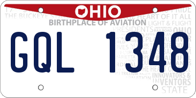 OH license plate GQL1348