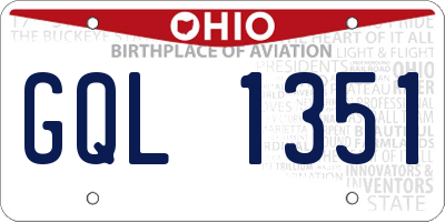 OH license plate GQL1351