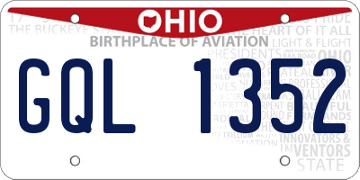 OH license plate GQL1352